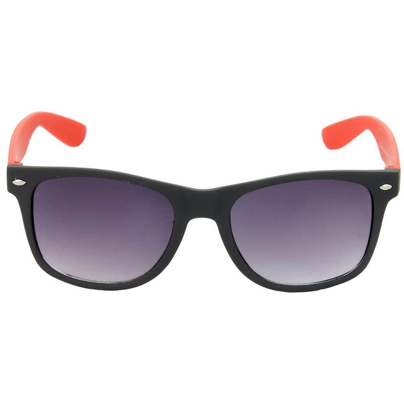 HRINKAR Men Women Boys & Girls Pilot & Rectangular Sunglasses Black & Red Frame, Violet & Grey Lens (Medium) Pack of - 2 view 3