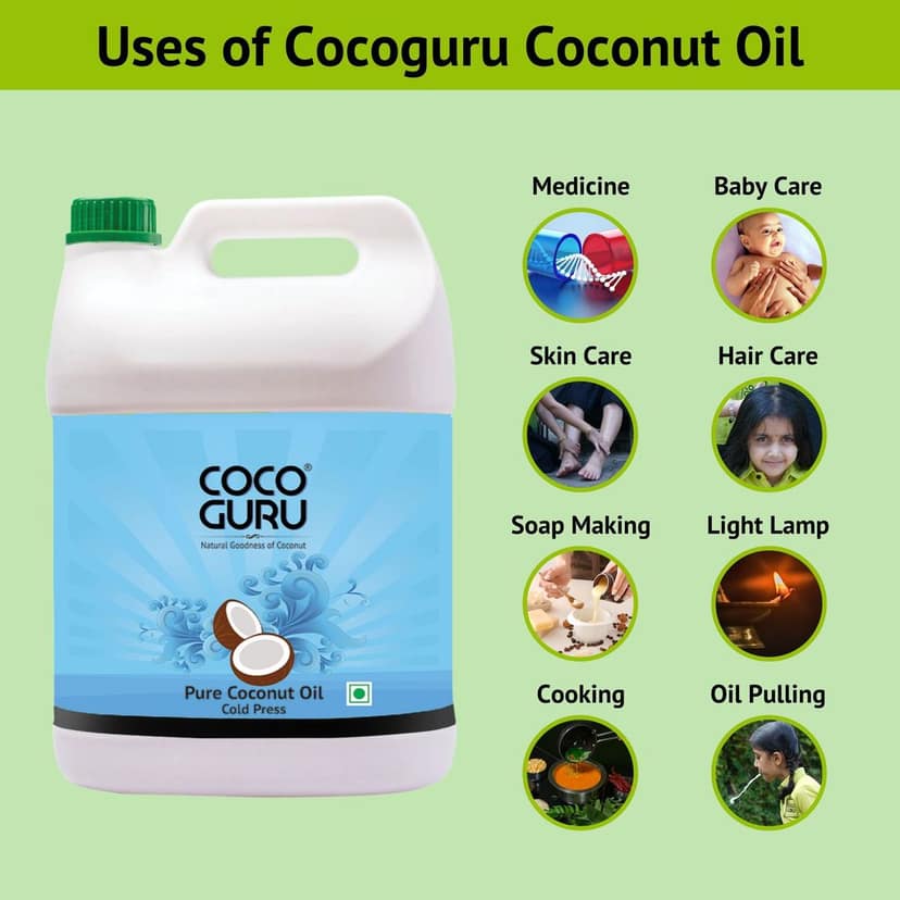Cocoguru Cold Pressed Coconut Oil - Pouch 1 Litre (Pack of 10) view 5