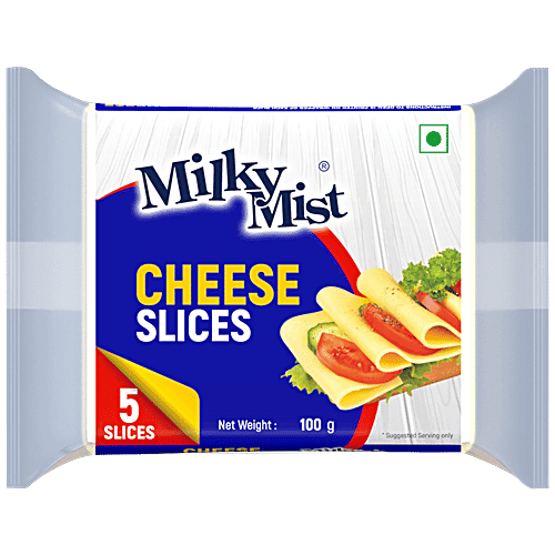 Milky Mist Cheese Slice - Rich In Protein, Calcium, Enhance Taste & Flavour, 100 g (5 Slices)