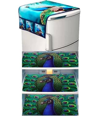 Revexo Set of 4 PVC Multicolor Fridge Mats
