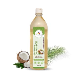 COCOGLOW Cold Press Coconut Oil | Edible | Organic | Unrefined, Pure, & Natural | 60% MCT | 1000ml