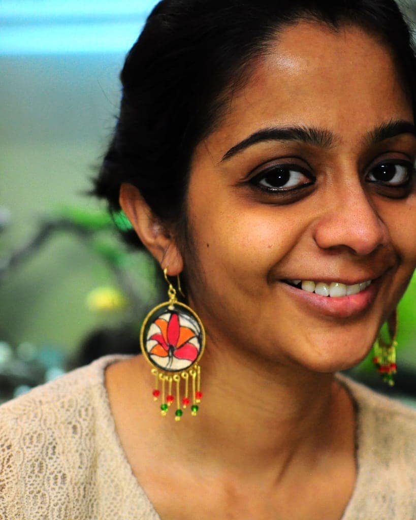 Mithila Tales Kamal Upcycled Handmade Earrings view 3