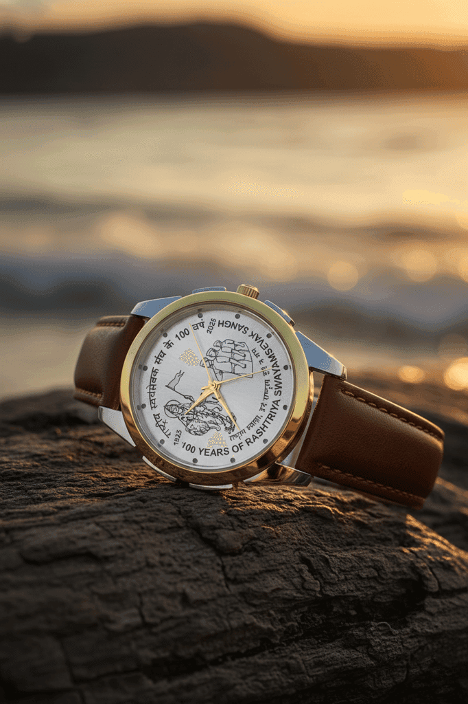 RSS Centenary Legacy Analog Wrist Watch for Men | Celebrating 100 Years of Rashtriya Swayamsevak Sangh (1925–2025) view 7