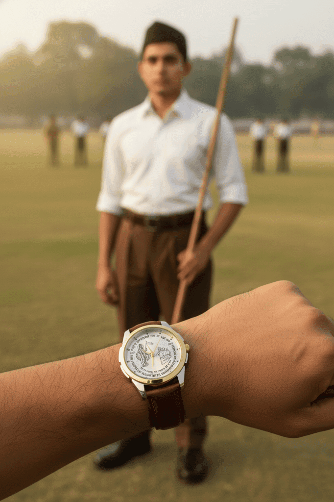 RSS Centenary Legacy Analog Wrist Watch for Men | Celebrating 100 Years of Rashtriya Swayamsevak Sangh (1925–2025) view 8