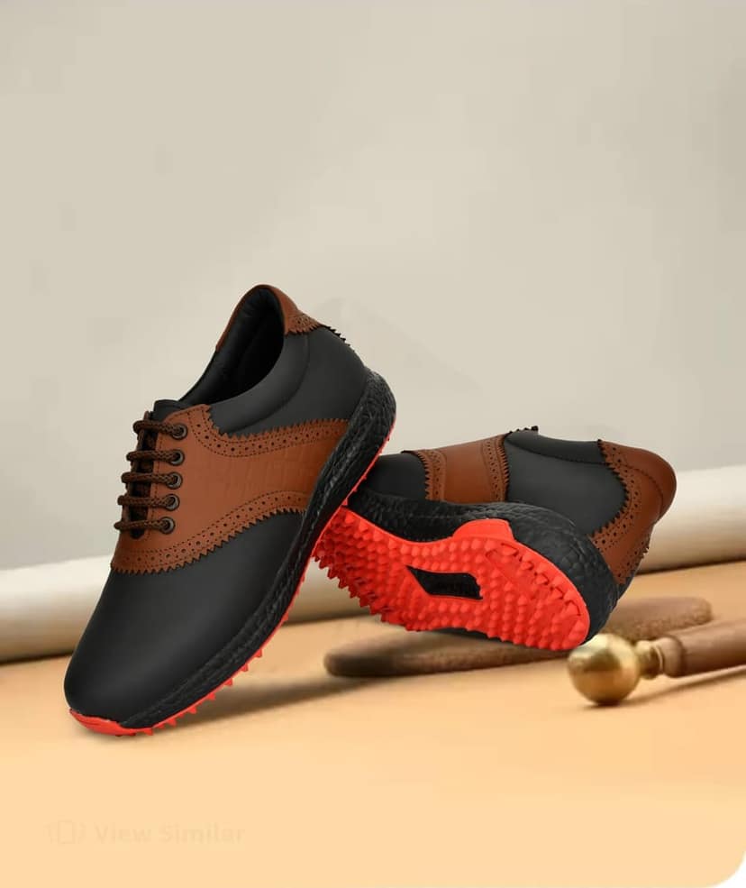 HITCARO Men Proffessional Leather Golf Shoes | Lace-Up | Phylon Sole |Waterproof | Comfortable | Breathable | Sports Shoes view 2