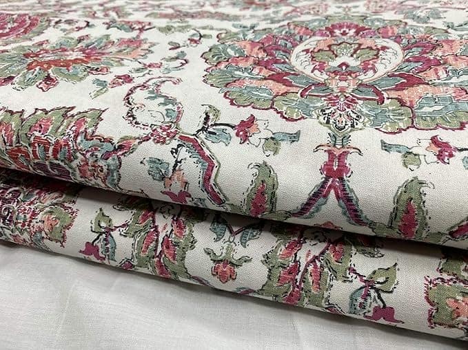 Jaipuri Handmade Floral Printed Fabric