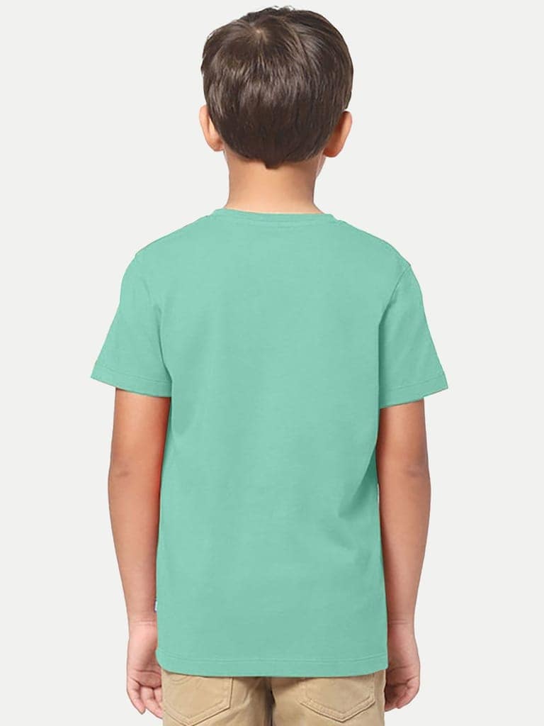 Boys Light Green T-Shirt with fish fins Print view 4