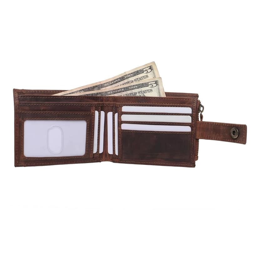 QufiCraft Genuine Leather Wallet | Credit/Debit Card/Slim Minimalist | Office ID for Mens and Boys (11 Card Slots) (Dark Brown) view 3