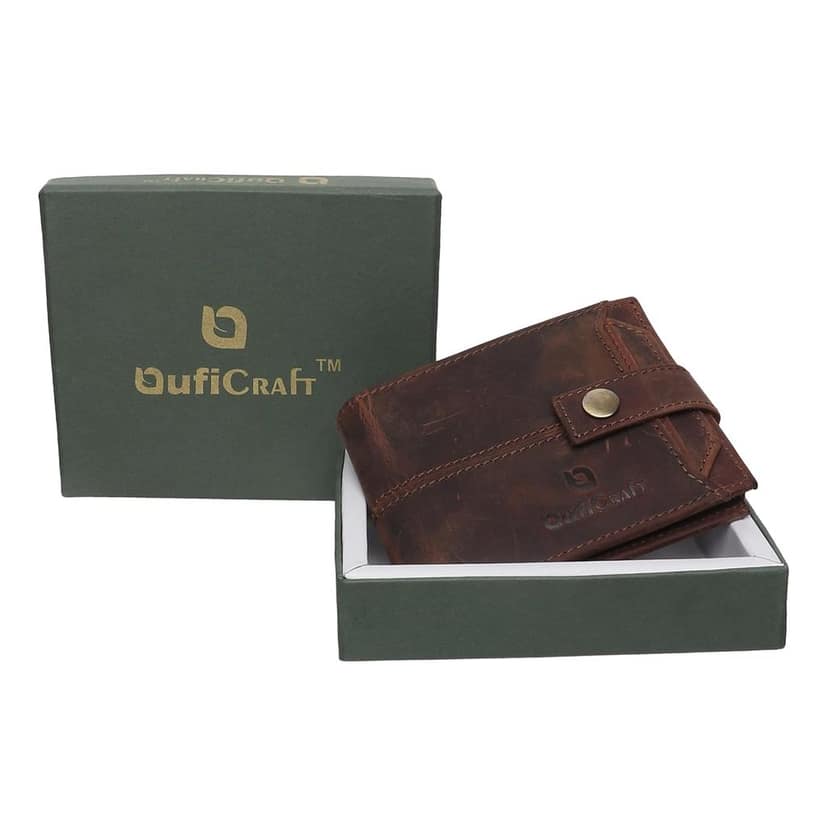 QufiCraft Genuine Leather Wallet | Credit/Debit Card/Slim Minimalist | Office ID for Mens and Boys (11 Card Slots) (Dark Brown) view 5
