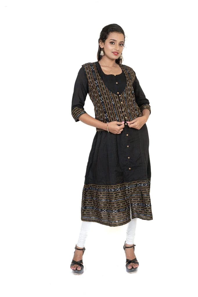 GHL � GUENDICHA HAAT LLP Sambalpuri Certified Handloom Women's Pure Cotton Jacket view 3