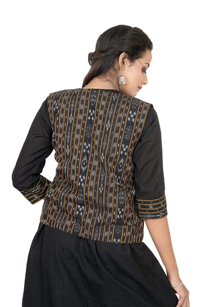 GHL � GUENDICHA HAAT LLP Sambalpuri Certified Handloom Women's Pure Cotton Jacket view 5