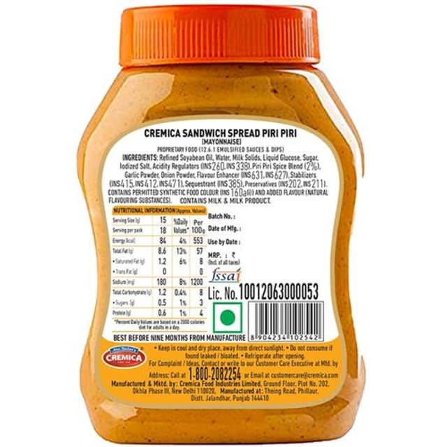 Cremica Sandwich Spread Piri Piri, 275G view 2