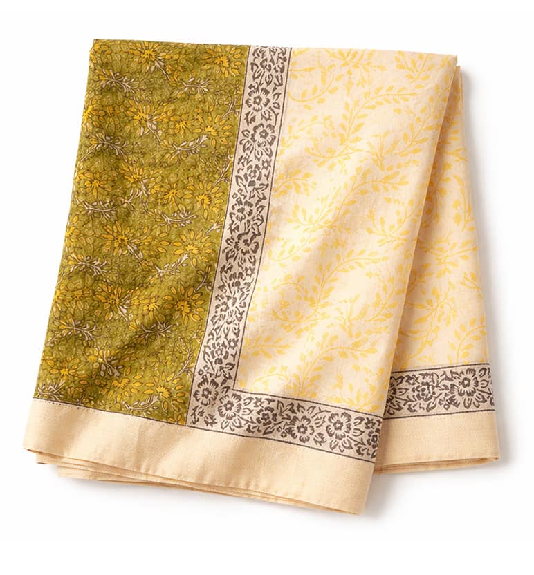 Block Print Kalamkari Maheshwari Unstitched Suit Set – 3 Piece view 5