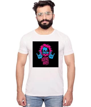 Nityanand Enterprises White Cotton Blend T-Shirt