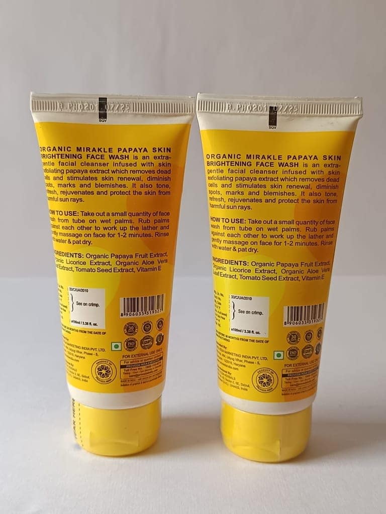 Elegantra Papaya Skin Brightening Face Wash 100ml each Pack of 2 | Anti-Pigmentation Face Cleanser for Dark Spots, Tan Removal, Uneven Skin Tone & Glowing Skin | Deep Cleansing Papaya Face Wash view 8