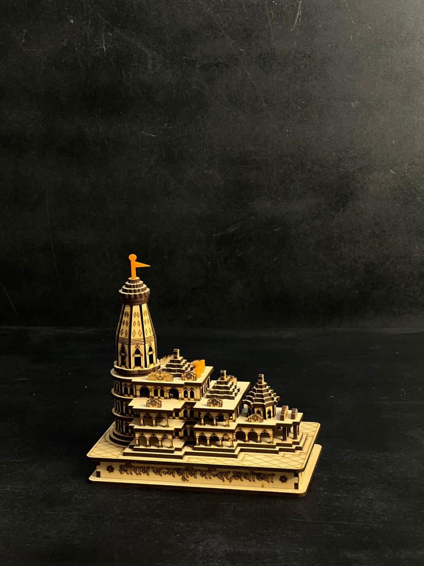 RAM MANDIR 3D MODEL RAM DARBAR WITH LED LIGHT DECORATIVE ITEM AND SHOWPIECES HOME DECOR / RESTAURANT DECOR/ OFFICE DECOR/ TABLE DECOR/DRAWING ROOM DECOR / GIFT ITEM view 2