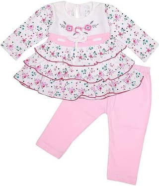 NammaBaby Baby Girls Cotton Blend Dresses ( Pink )