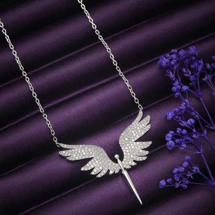 Silver Mystic Angel Necklace view 3