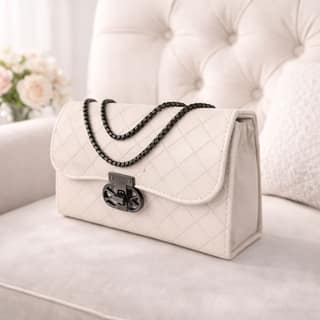Quilted Design Sling Bag For Women | Chain Strap | Trendy Shoulder Bag