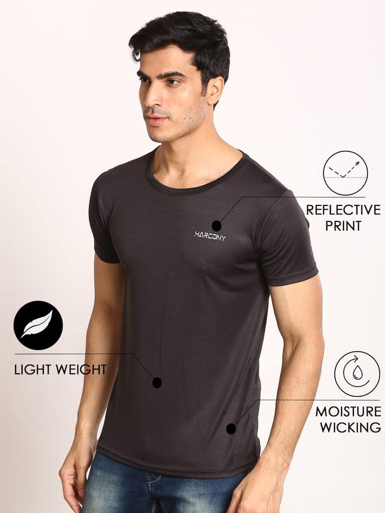 HARCONY Men's Athletic T-Shirt Dry Fit Gym Fitness Running Beach Short Sleeve Light Weight T-Shirt for Men's Fitness view 3
