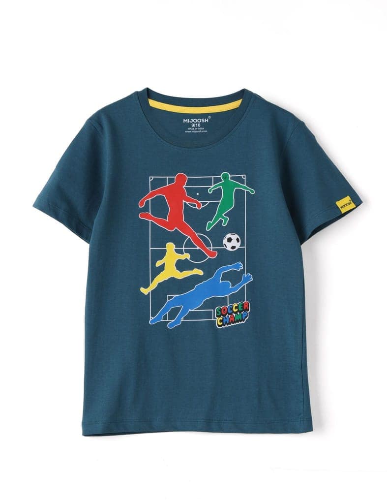 Boys T-Shirt Fiery Red / Blue Coral, Soft Cotton, Ages 7-14 (2pcs pack) view 5