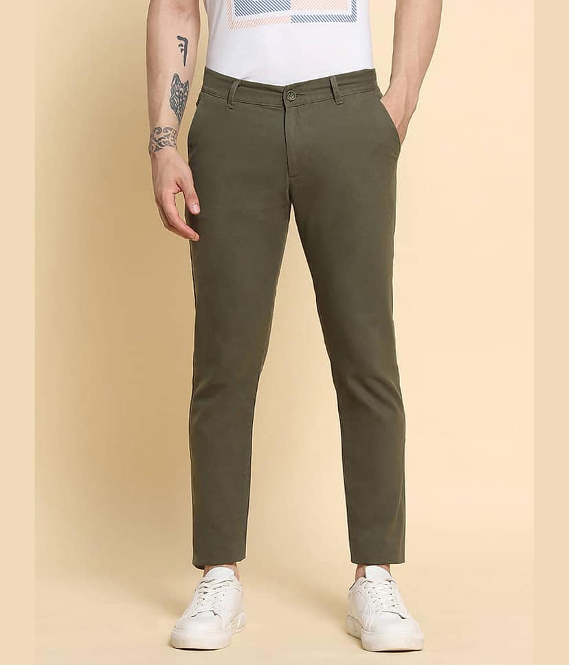 Dennis Lingo Olive Slim Chinos ( Pack of 1 )
