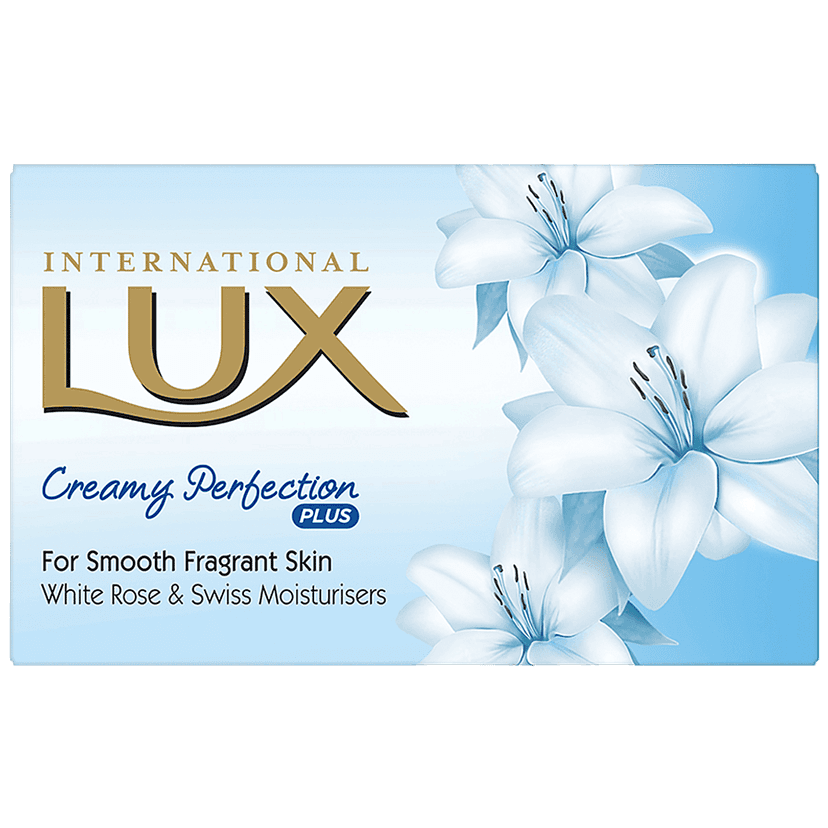 Lux International White Flower Creamy Perfection Soap Bar, Enriched With Swiss Moisturizers, 75 G Carton