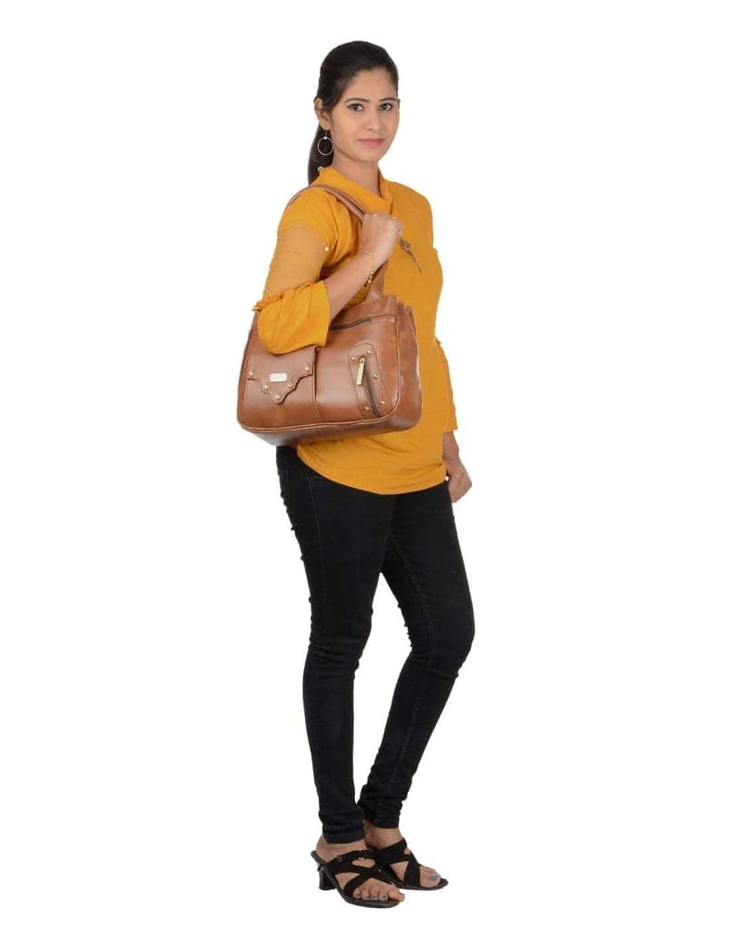 TASCHEN Women Casual Travel/Office Handbag (tan) view 7