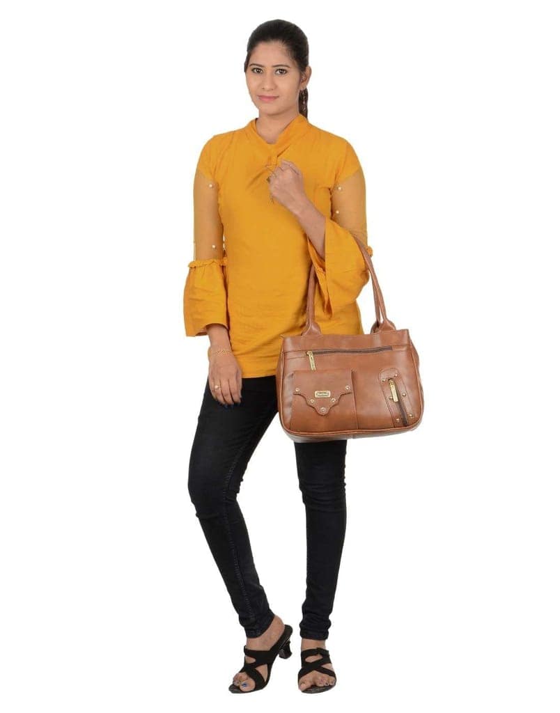 TASCHEN Women Casual Travel/Office Handbag (tan) view 9