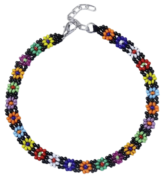 Colorful Daisy Chain Bracelet - Handmade Beaded Jewelry