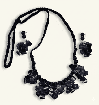 Half Round Papri Necklace & Earring Set