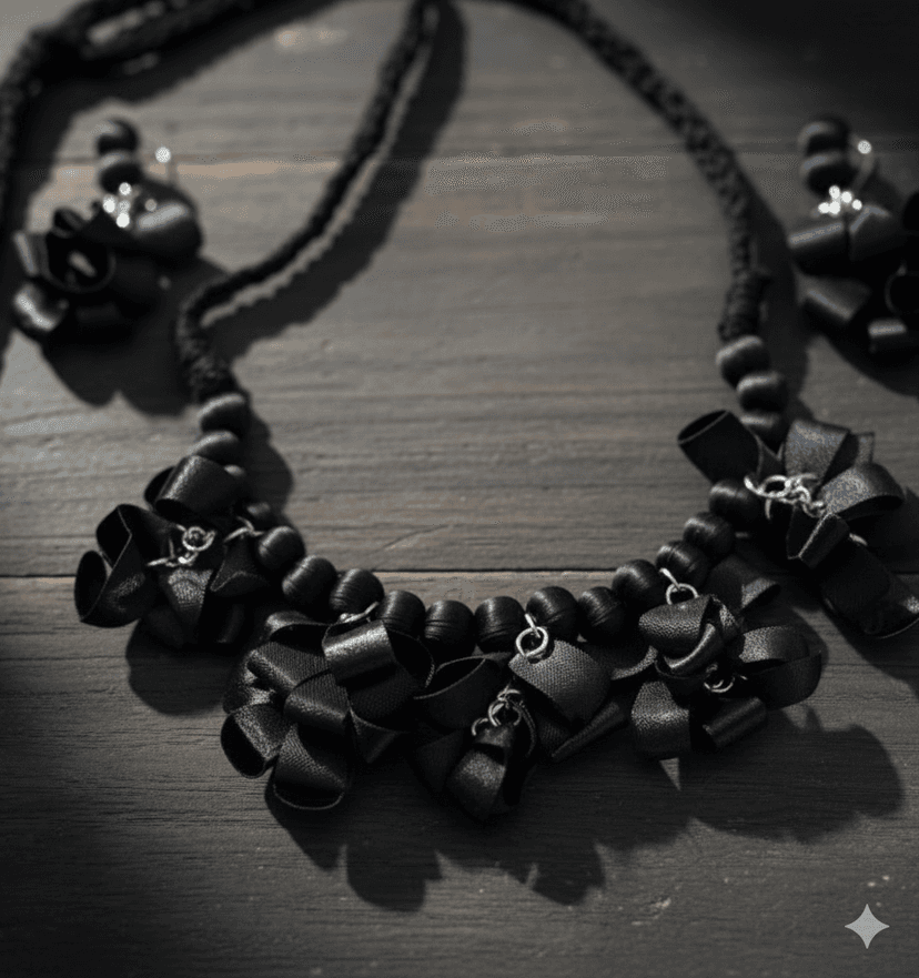 Half Round Papri Necklace & Earring Set view 3