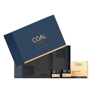 COAL Clean Beauty Brightening Combo | Mother of Pearl Face Scrub 50g, Revitalizing Cream for Men 30g & Honey & Saffron Soap 100g | Exfoliates, Hydrates & Brightens | Men | All Skin Types | Pack of 3