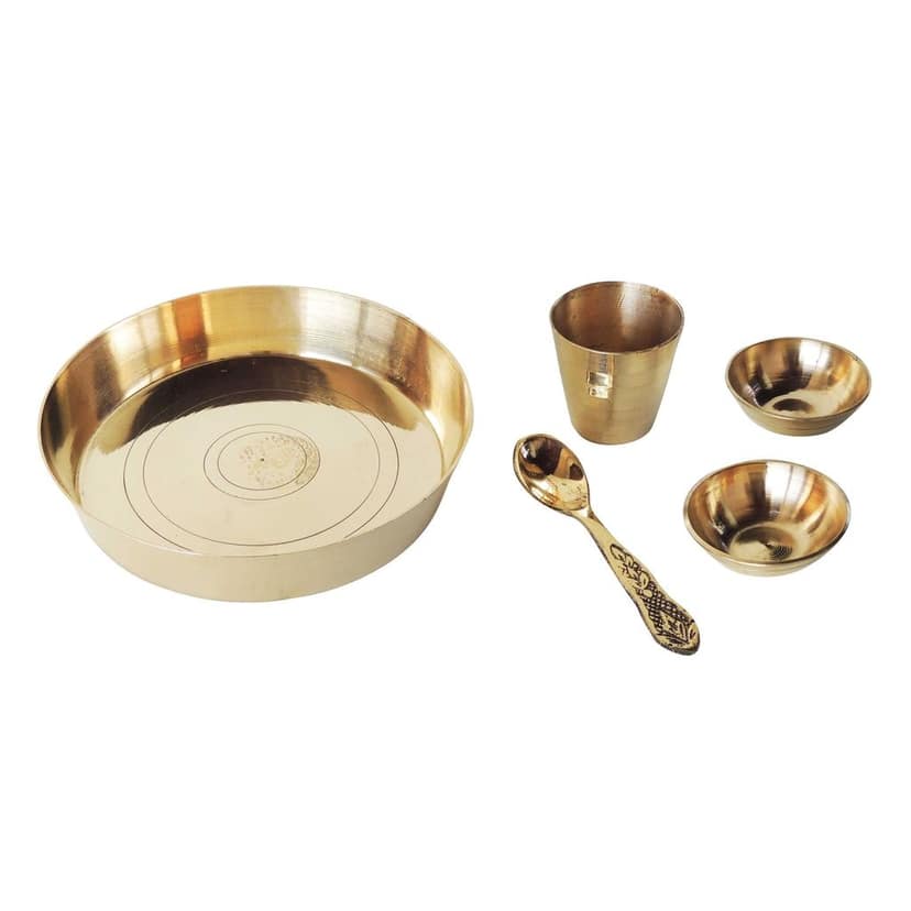 Brass Laddu Gopal Thali Set (ZMAS460 G) view 4