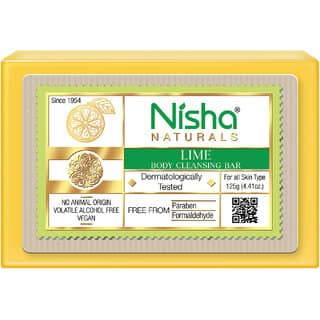 Nisha Lime Body Cleansing Soap Bar |Paraben-Free, Gentle Cleanse For Soft & Supple Skin
