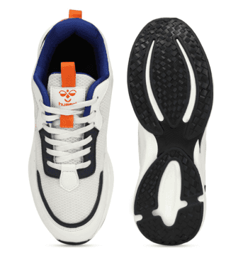 Blaze Men Lace Up Sports White/Orange Shoe view 9