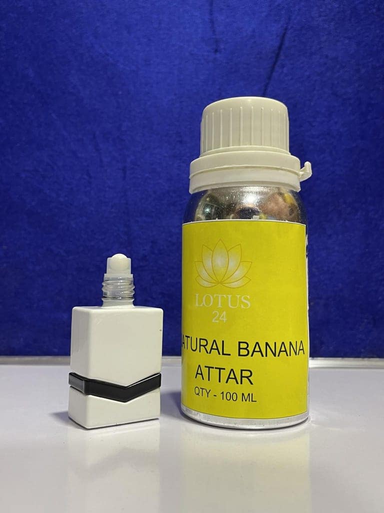 LOTUS24 Banana Attar 3.4 fl. oz. (100ml) + Free 0.2 fl. oz. (6ml) | Sweet & Fruity Banana Aroma | Long-Lasting Alcohol-Free Perfume Oil view 3