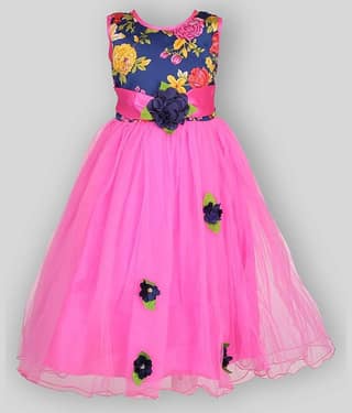 Arshia Fashions Net A-line Dress For Girls ( Pack of 1 , Red )