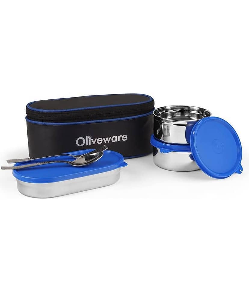 Oliveware Sophia Stainless Steel Lunch Box 3 Container (Pack of 1)