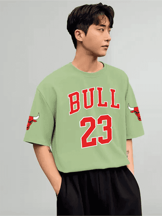 SCOTT FINCHER Men's Chicago Bulls Jersey Inspired Graphic Printed T-Shirt : AA(ARN)LGREEN_79