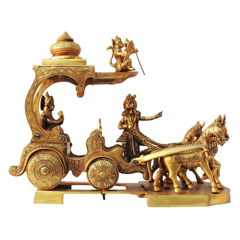Brass Showpiece Surya Dev Rath | Premium Handcrafted Sun God Religious Decor Item, Height : 14 Inch (BSMAS070 X) view 3