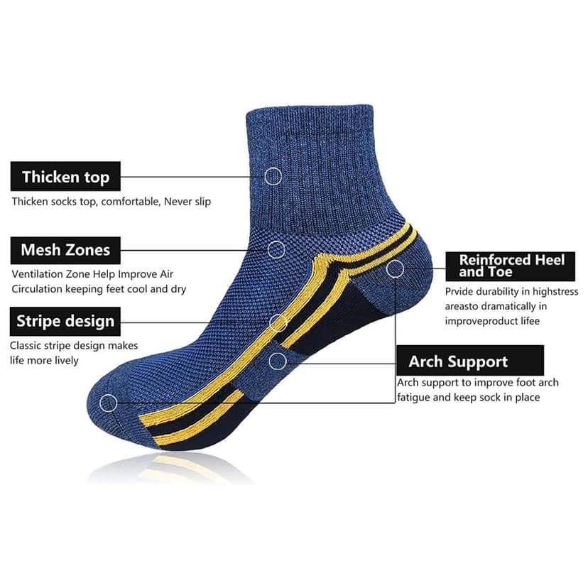 Sockscarving Pack of 5 Ankle Length Socks, Basik Edition, Made With Durable & Breathable Cotton, Free Size, Suitable for all Season, Soft & Breathable, Daily Use view 2