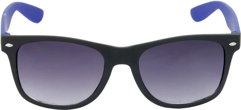 HRINKAR Men Sports Sunglasses Black & Blue Frame, Grey Lens (Medium) - Pack of 2 view 3