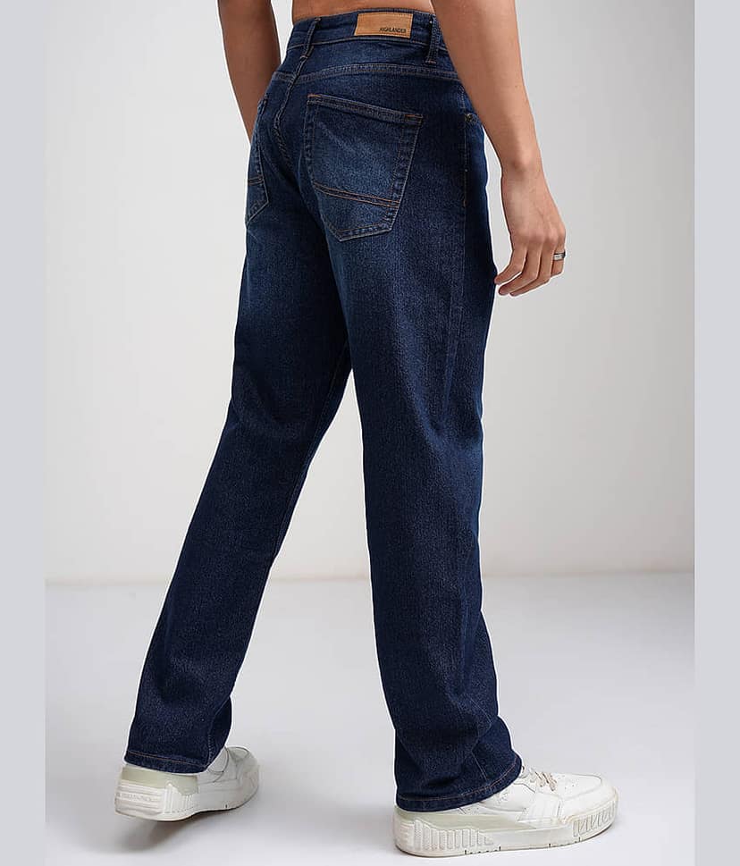 Highlander Straight Solid Men's Jeans - Indigo Blue ( Pack of 1 ) view 3