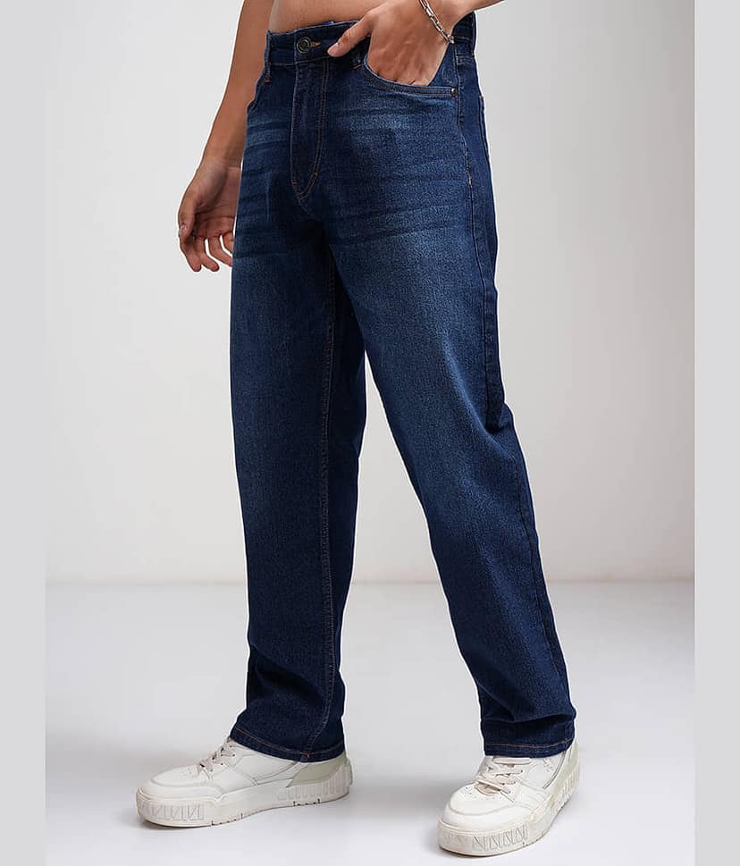 Highlander Straight Solid Men's Jeans - Indigo Blue ( Pack of 1 ) view 4