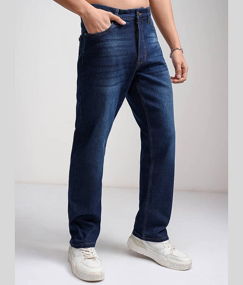 Highlander Straight Solid Men's Jeans - Indigo Blue ( Pack of 1 ) view 6