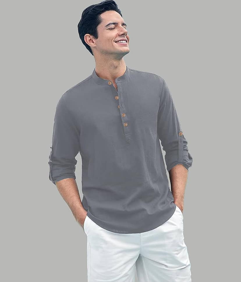 TrendiVastra Maroon Cotton Blend Men's Shirt Style Kurta ( Pack of 1 )