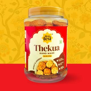 WHEAT $ JAGGERY THEKUA 450G | BUY 1 GET 1 MAKHANA JAR 75 G - 450 gm - Handmade Thekua pieces