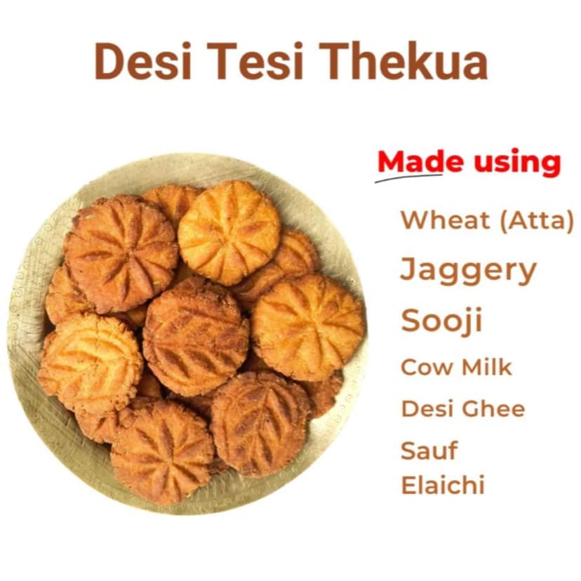 WHEAT $ JAGGERY THEKUA 450G | BUY 1 GET 1 MAKHANA JAR 75 G - 450 gm - Handmade Thekua pieces view 5