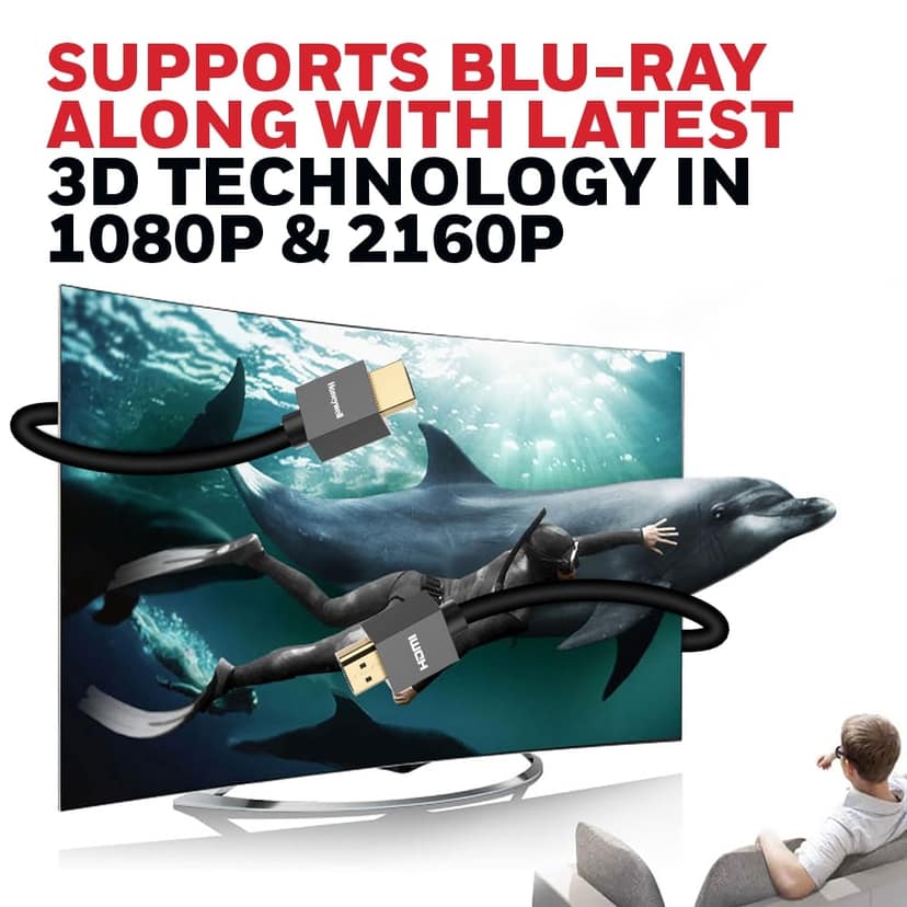 Honeywell High-Speed HDMI V2.0 Cable With Ethernet- 5 Meters view 3